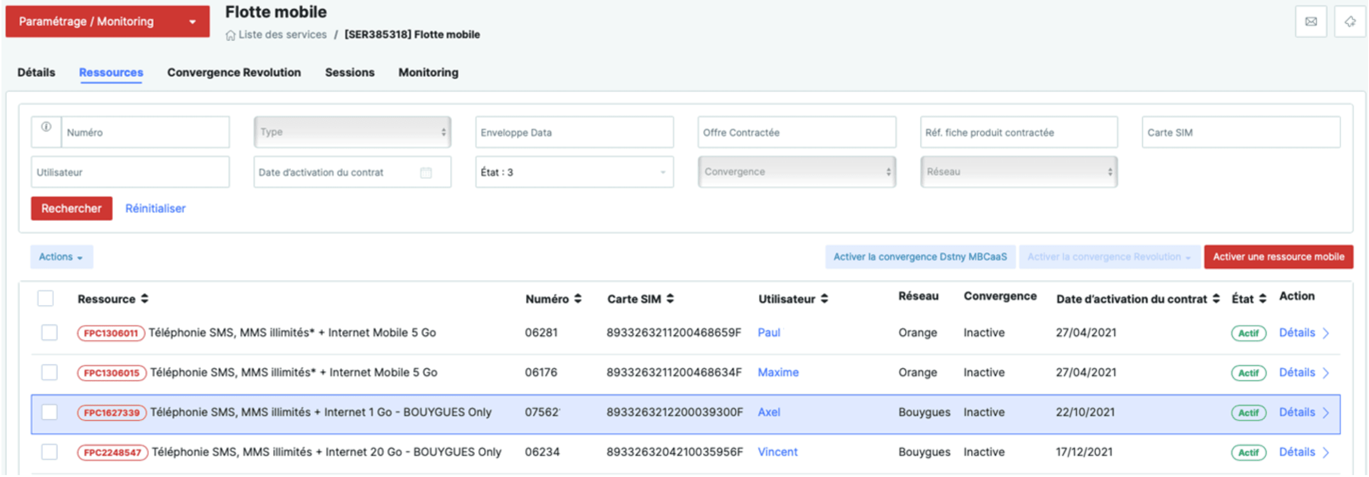 Téléphonie Mobile Portail Gestion SIM Orange, Bouygues, SFR